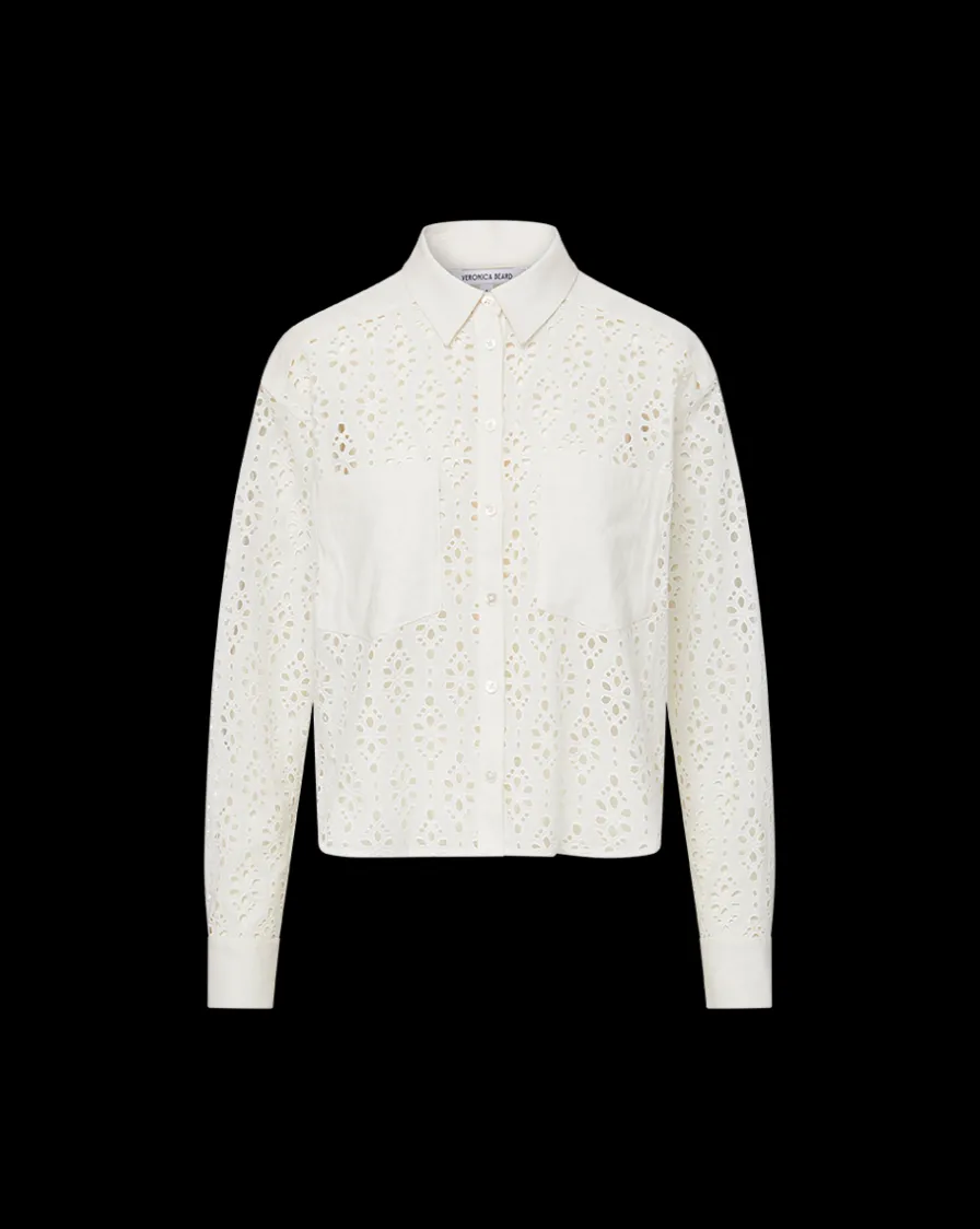 Veronica Beard Tops>Aderes Cotton Eyelet Shirt in