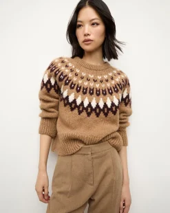 Veronica Beard Sweaters|Tops>Anne Fairisle Pullover in Russet Multi