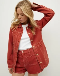 Veronica Beard Jackets & Outerwear>Anzu Jacket in Brick Red