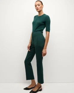 Veronica Beard Pants|Matching Sets>Arte High Waisted Pant in Dark Green