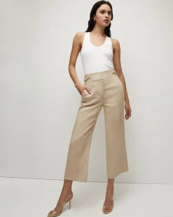 Veronica Beard Pants|Extended Sizes>Aubrie Women's Linen Cropped Pant