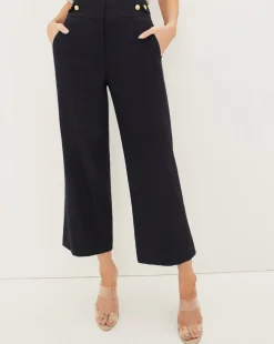 Veronica Beard Pants>Aubrie Women's Linen Cropped Pant
