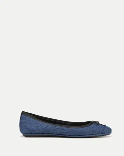 Veronica Beard Flats & Loafers>Beatrix Denim Ballet Flat