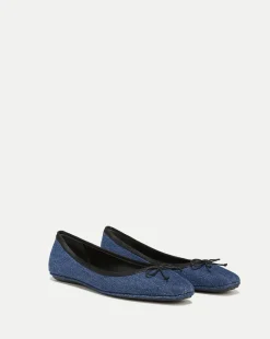 Veronica Beard Flats & Loafers>Beatrix Denim Ballet Flat