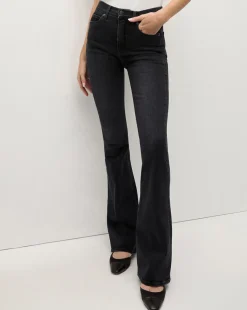 Veronica Beard Jeans>Beverly Skinny-Flare Jean in Washed Onyx