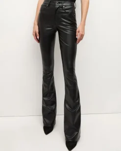 Veronica Beard Jeans|Pants>Beverly Vegan Leather Skinny-Flare Pant in