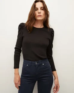 Veronica Beard Tops>Britney Puff-Sleeved Top