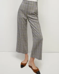 Veronica Beard Pants>Brixton Plaid Wide-Leg Cropped Pant