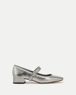 Veronica Beard Pumps>Cade Metallic Mary Jane Ballet Pump in