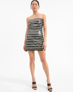 Veronica Beard Dresses|Party Dressing>Cala Sequin Mini Dress in Black & White