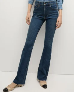 Veronica Beard Jeans|The Veronicas' Favorites>Cameron Bootcut Jean with Raw Hem in Dark Blue Denim