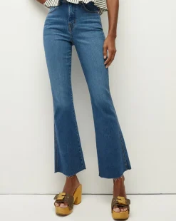 Veronica Beard Jeans>Carson Raw Hem Kick-Flare Jean in