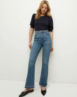 Veronica Beard Jeans>Carson Released Hem Kick-Flare Jean in