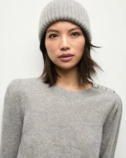 Veronica Beard Accessories|The Gift Guide>Cashmere Foldover Beanie in Heather Grey
