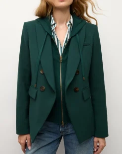 Veronica Beard Dickeys>Cashmere Hoodie Dickey in Dark Green