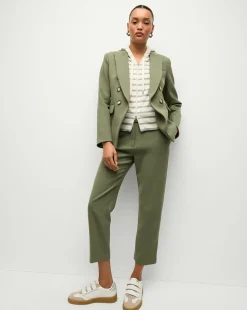 Veronica Beard Dickeys>Cashmere Hoodie Dickey in Ivory/Heather Grey