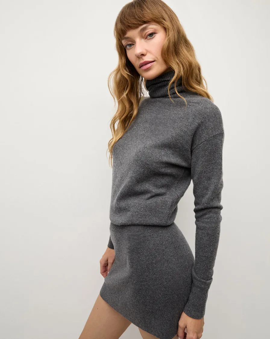 Veronica Beard Dresses>Cassidy Merino Cashmere Turtleneck Dress in