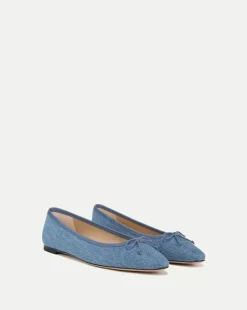 Veronica Beard Flats & Loafers>Catherine Denim Ballet Flat in