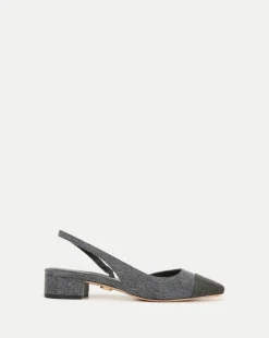 Veronica Beard Flats & Loafers>Cecile Cap-Toe Denim Slingback