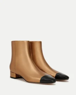 Veronica Beard Boots & Booties>Cecile Leather Cap-Toe Bootie in