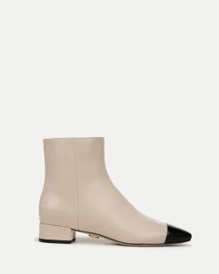 Veronica Beard Boots & Booties>Cecile Leather Cap-Toe Bootie in