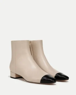Veronica Beard Boots & Booties>Cecile Leather Cap-Toe Bootie in