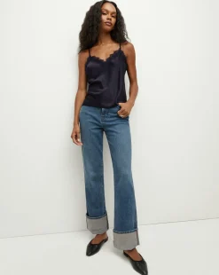 Veronica Beard Tops>Ciarlo Lace-Trim Top in