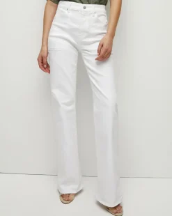 Veronica Beard Jeans|Vb Classics>Crosbie Patch Pockets Slim Wide-Leg Jean in
