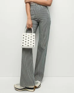 Veronica Beard Jeans>Crosbie Striped Wide-Leg Jean in Solstice Stripe