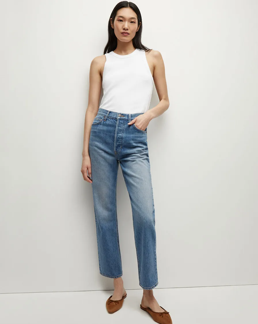 Veronica Beard Jeans>Daniela Straight-Leg Jean in Lakeshore Blush