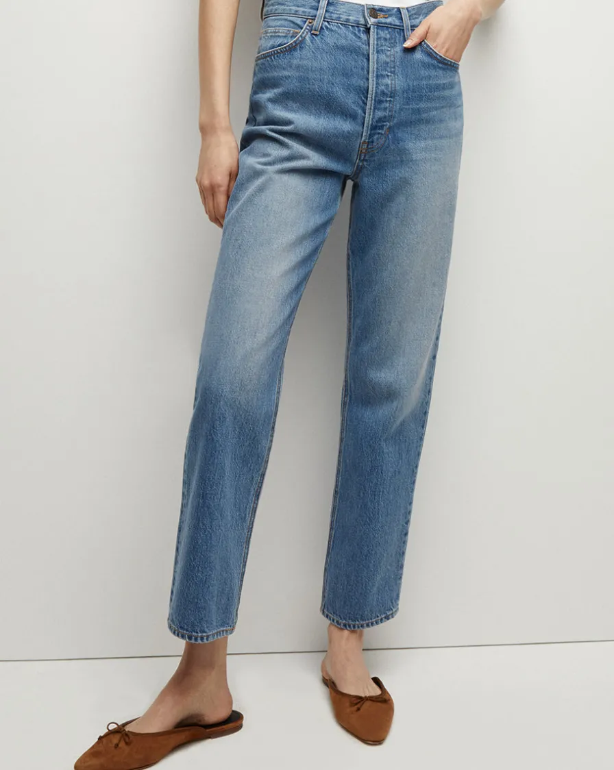 Veronica Beard Jeans>Daniela Straight-Leg Jean in Lakeshore Blush