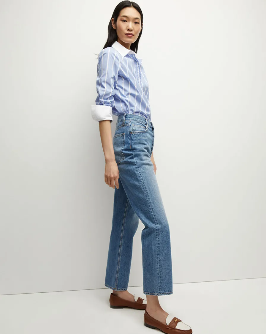 Veronica Beard Jeans>Daniela Straight-Leg Jean in Lakeshore Blush