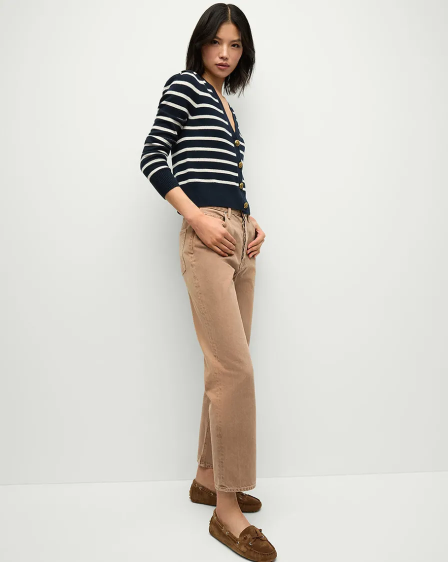 Veronica Beard Jeans>Daniela Straight-Leg Jeans in Tan Sierra