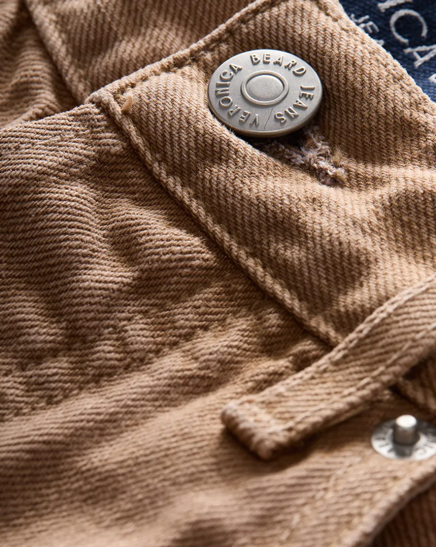 Veronica Beard Jeans>Daniela Straight-Leg Jeans in Tan Sierra