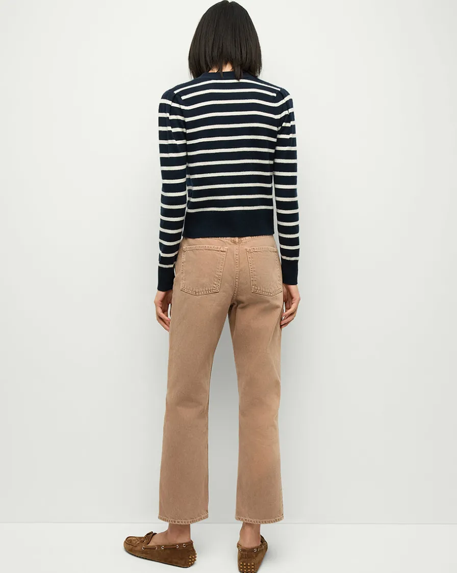 Veronica Beard Jeans>Daniela Straight-Leg Jeans in Tan Sierra