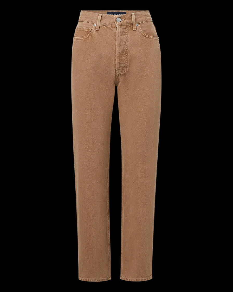 Veronica Beard Jeans>Daniela Straight-Leg Jeans in Tan Sierra