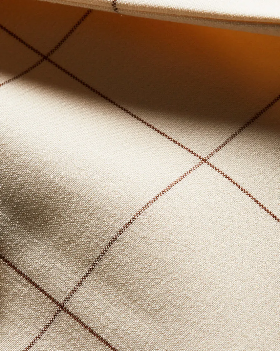 Veronica Beard Skirts & Shorts>Elara Plaid Skirt in Ecru/Deep Ochre