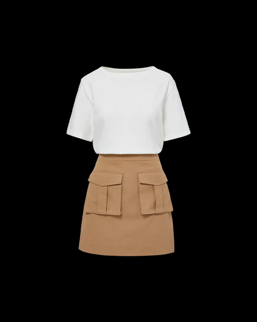 Veronica Beard Dresses>Elowyn Mixed-Media Dress in