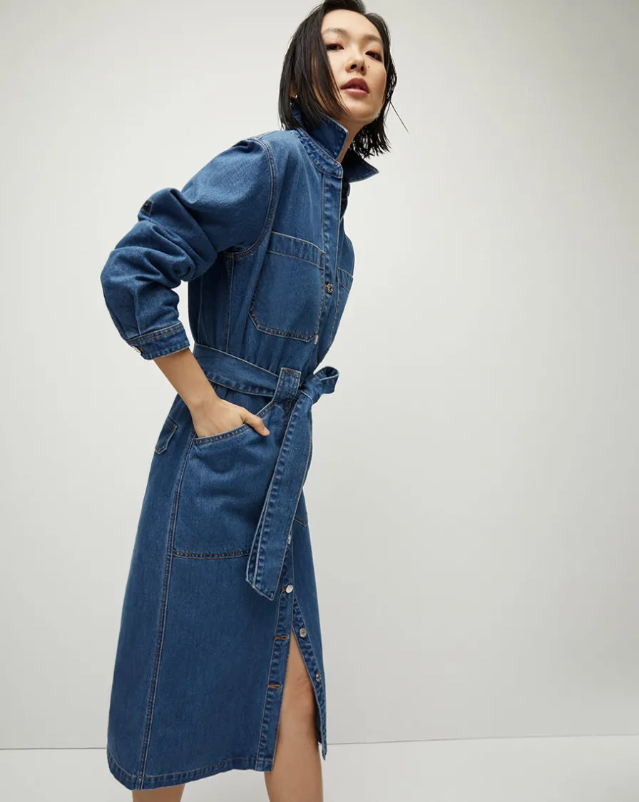 Veronica Beard Dresses>Evelyn Chambray Dress in