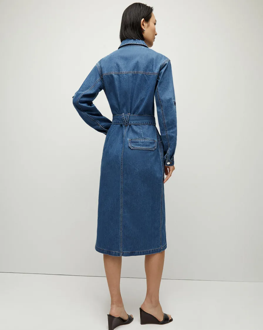 Veronica Beard Dresses>Evelyn Chambray Dress in
