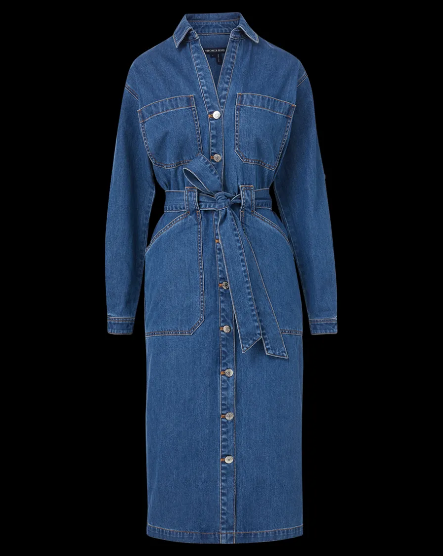 Veronica Beard Dresses>Evelyn Chambray Dress in