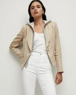 Veronica Beard Jackets & Outerwear|Vb Classics>Hosanna Khaki Linen Dickey Jacket