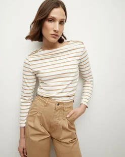 Veronica Beard Tops>Hovey Striped Top in