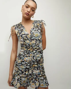 Veronica Beard Dresses>Jackson Paisley Ruched Mini Dress