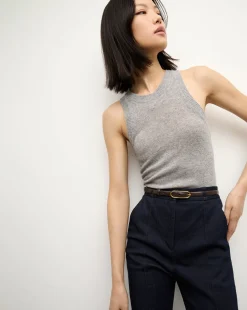 Veronica Beard Tops|Sweaters>Jerrel Cashmere Tank Top in Heather Grey