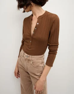 Veronica Beard Tops|The Veronicas' Favorites>Jocelyn Henley Shirt in Brown