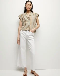 Veronica Beard Tops>Kasa Pinstripe Button-Down Top