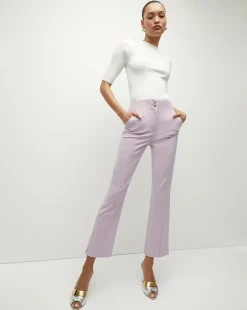 Veronica Beard Pants>Kean Orchid Slim-Leg Pant