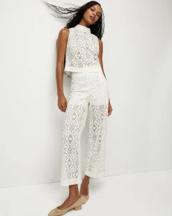 Veronica Beard Pants>Kehlani Floral Lace Wide-Leg Pant