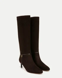 Veronica Beard Boots & Booties>Kenzie Mid-Heel Tall Boot Wide-Calf in